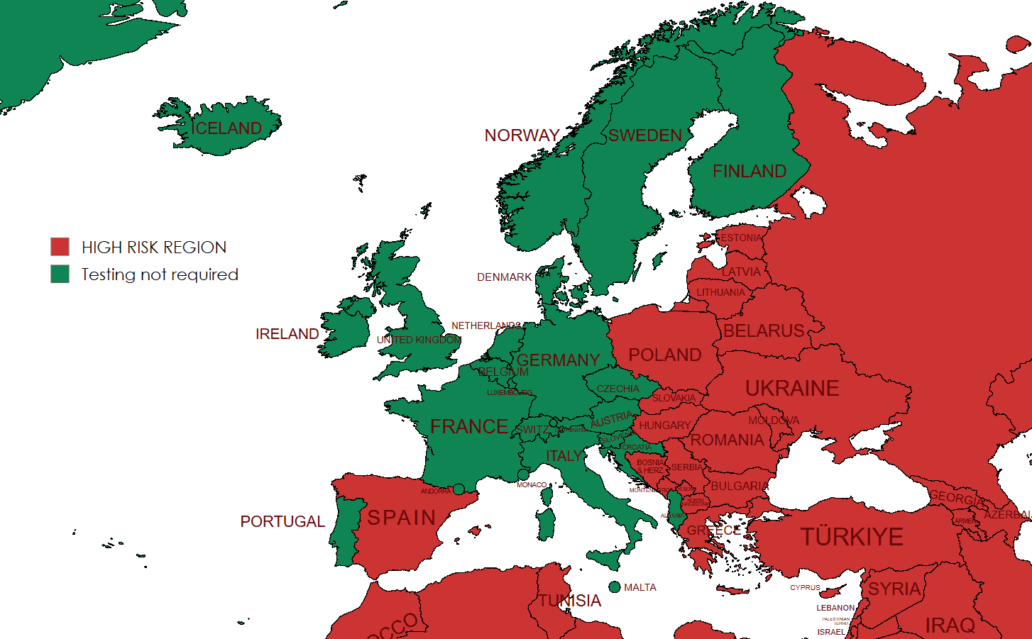 Brucella Map Europe
